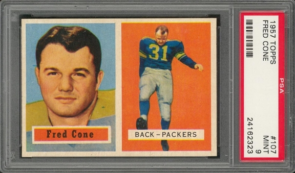 1957 Topps Football #107 Fred Cone – PSA MINT 9